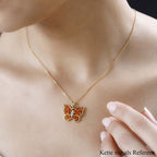 AA Salamanca Feueropal, Weißer Zirkon Anhänger 925 Silber Gelbgold Vermeil ca. 0,96 ct.