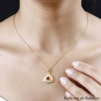 AA Salamanca Feueropal Anhänger 925 Silber Gelbgold Vermeil ca. 0.28 ct