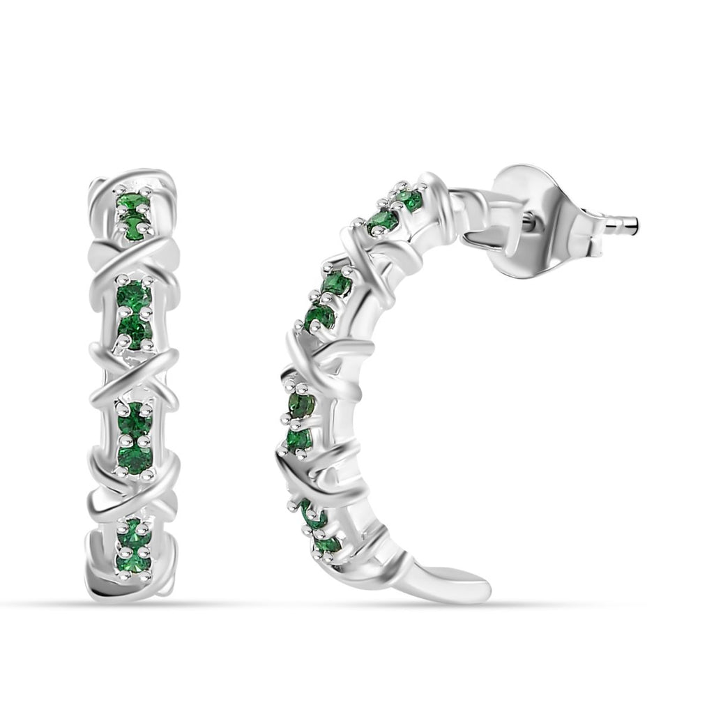Grüner Zirkonia Ohrringe, 925 Silber