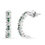 Grüner Zirkonia Ohrringe, 925 Silber