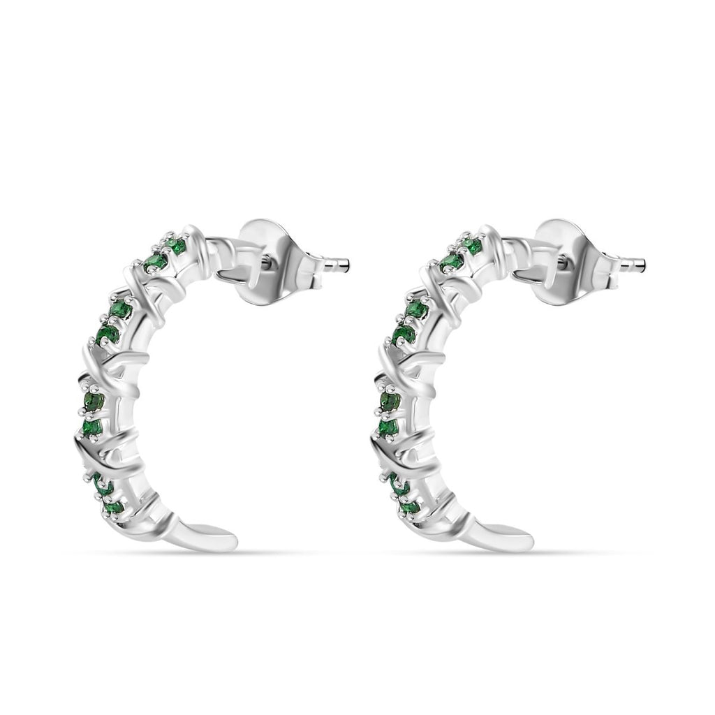 Grüner Zirkonia Ohrringe, 925 Silber