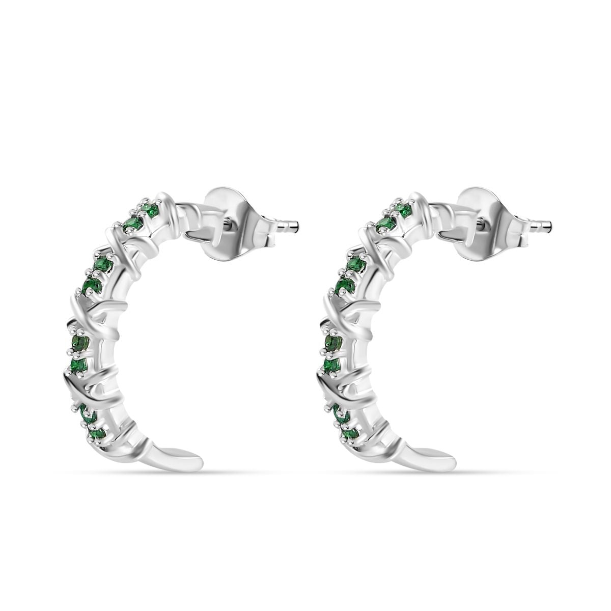 Grüner Zirkonia Ohrringe, 925 Silber