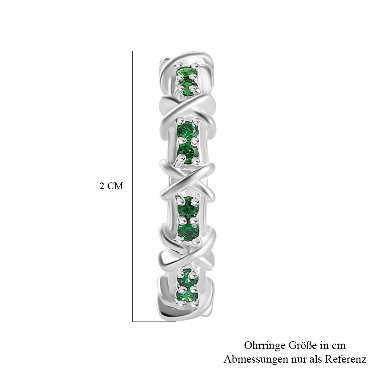 Grüner Zirkonia Ohrringe, 925 Silber