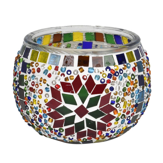 Lavendel-Eukalyptus Sojawachs-Duftkerze im Mosaikglas, Größe: 10 x 8 cm