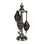 Handgefertigte Mosaikglaslampe im orientalischen Stil mit 3 Kugeln, 56 x 27 x 27 cm, Sonnen