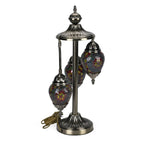 Handgefertigte Mosaikglaslampe im orientalischen Stil mit 3 Kugeln, 56 x 27 x 27 cm, Sonnen