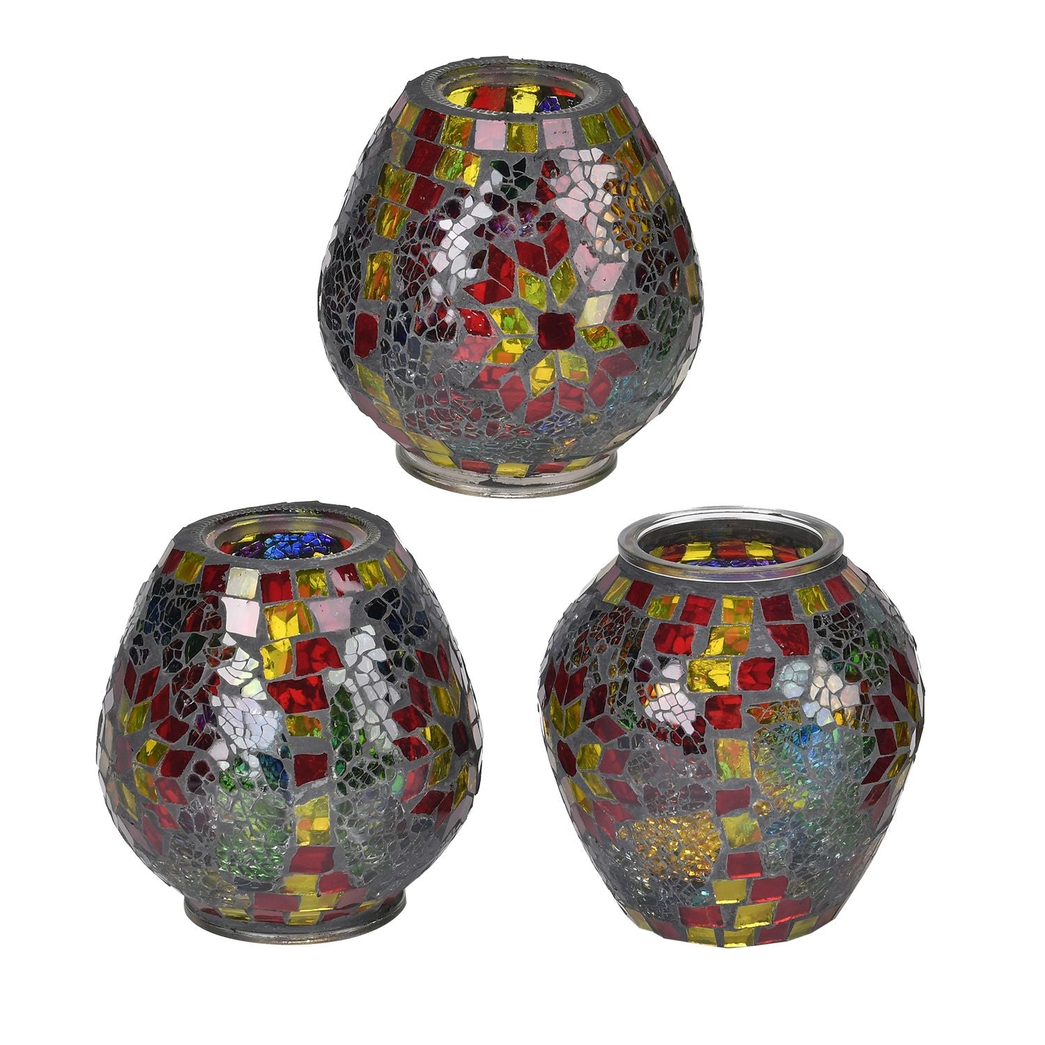 Handgefertigte Mosaikglaslampe im orientalischen Stil mit 3 Kugeln, 56 x 27 x 27 cm, Sonnen