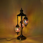 Handgefertigte Mosaikglaslampe im orientalischen Stil mit 3 Kugeln, 56 x 27 x 27 cm, Sonnen