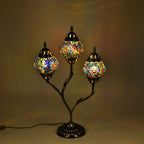 Handgefertigte Mosaikglaslampe im orientalischen Stil mit 3 Kugeln, 56 x 34 x 15, Sonnen