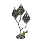 Handgefertigte Mosaikglaslampe im orientalischen Stil mit 3 Kugeln, 56 x 34 x 15, Sonnen