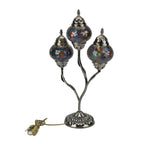 Handgefertigte Mosaikglaslampe im orientalischen Stil mit 3 Kugeln, 56 x 34 x 15, Sonnen
