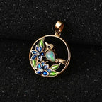 AA Natürlicher, äthiopischer Welo Opal, Weißer Zirkon Anhänger 925 Silber Gelbgold Vermeil ca. 0,34 ct.