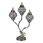 Handgefertigte Mosaikglaslampe im orientalischen Stil mit 3 Kugeln, 56 x 34 x 15, Wellen