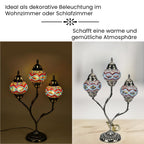 Handgefertigte Mosaikglaslampe im orientalischen Stil mit 3 Kugeln, 56 x 34 x 15, Wellen