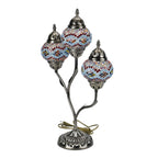 Handgefertigte Mosaikglaslampe im orientalischen Stil mit 3 Kugeln, 56 x 34 x 15, Wellen