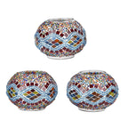 Handgefertigte Mosaikglaslampe im orientalischen Stil mit 3 Kugeln, 56 x 34 x 15, Wellen