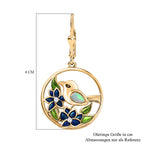 AA Natürlicher, äthiopischer Welo Opal, Weißer Zirkon Ohrringe 925 Silber Gelbgold Vermeil ca. 0,36 ct.