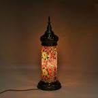 Handgemachte Marokkanische Mosaik-Stehlampe Farbiger Glasmosaik-Schirm auf bronzener Basis,Orientalisches Design, Größe: 20,5x20,5x59cm