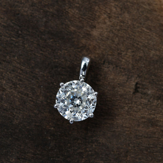 100 Facetten Moissanit Anhänger 925 Silber Gelbgold Vermeil ca. 1.01 ct