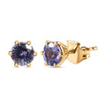 Lab-Created Alexandrit Ohrringe, 925 Silber Gelbgold Vermeil, ca. 1.38 ct