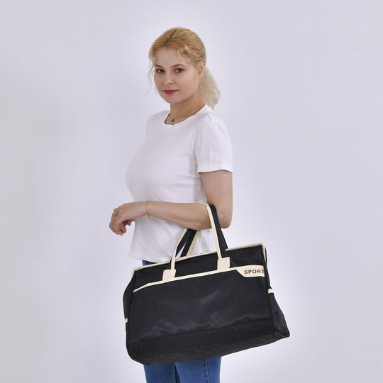 Elegante Nylon-Reisetasche mit Großem Stauraum, Größe: 48 x 22 x 29 cm, Burgunderrot