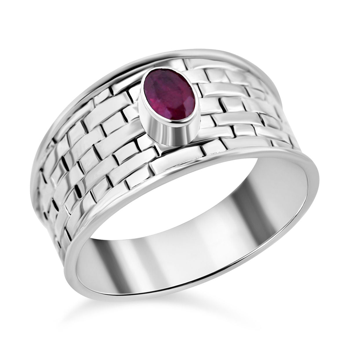 Afrikanischer Rubin (Fissure gefüllt) Ring 925 Silber ca. 0.64 ct