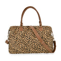 Weekender-Tasche aus supersoftem Mikroflanell und Kunst-Leder mit Leopardenmuster und verstellbarer Riemen, 54 x 37 x 18 cm