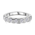 Moissanit Ring, 925 Silber platiniert, (Größe 18.00) ca. 0.71 ct