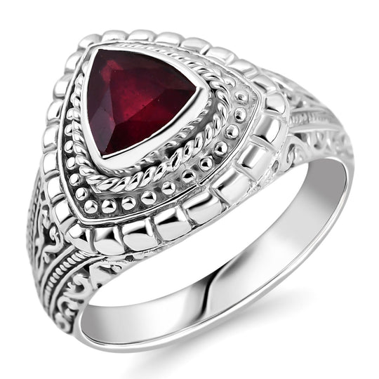 Afrikanischer Rubin (Fissure gefüllt) Ring 925 Silber (Größe 18.00) ca. 2,69 ct