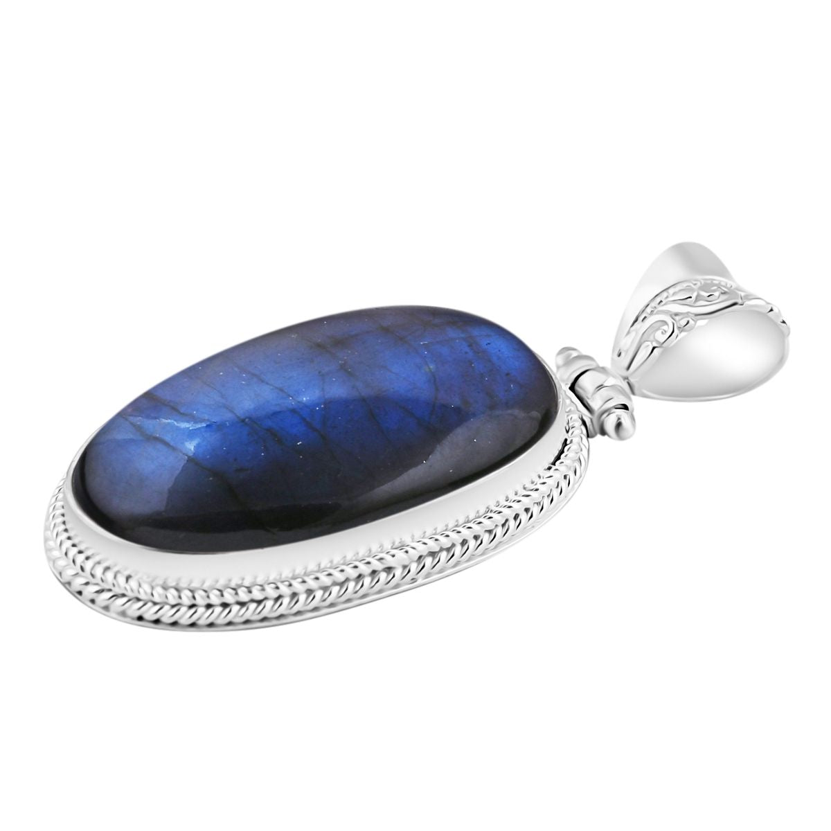 AAA Labradorit Anhänger 925 Silber ca. 39.04 ct