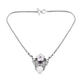 Sajen Silver- Ochse Knochen und Multi-Edelstein-Halskette, 50cm