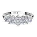 Moissanit Ballerina-Ring, 925 Silber rhodiniert (Größe 20.00) ca. 1.12 ct