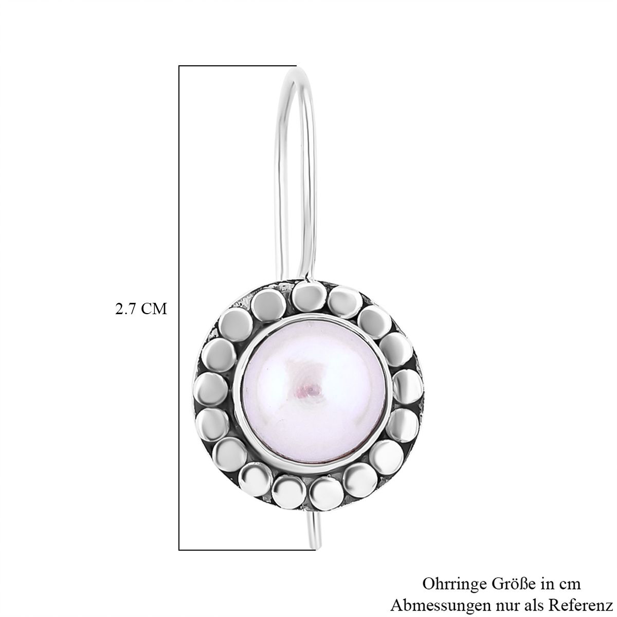 Süßwasser Perle Ohrringe 925 Silber