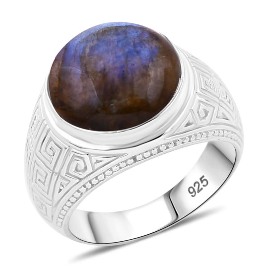 Royal Bali - Labradorit Ring 925 Silber (Größe 19.00) ca. 12.90 ct