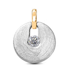 Moissanit Anhänger 925 Silber Zweifarbige Beschichtung ca. 0,44 ct.