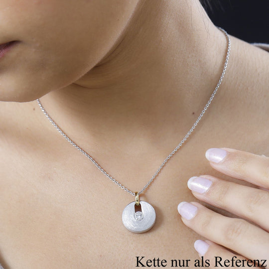 Moissanit Anhänger 925 Silber Zweifarbige Beschichtung ca. 0,44 ct.