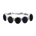 AA Labradorit Armband ca. 19 cm 925 Silber ca. 86,65 ct.