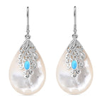 Royal Bali - Sleeping Beauty Türkis, Perlmutt Ohrringe 925 Silber