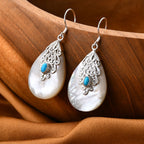 Royal Bali - Sleeping Beauty Türkis, Perlmutt Ohrringe 925 Silber