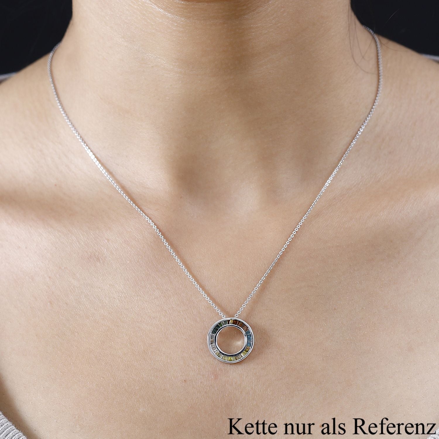 Mehrfarbiger Diamant  Anhänger, 925 Silber platiniert ca. 0.50 ct