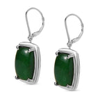 Grüne Aventurin Ohrringe, Edelstahl, ca. 15.98 ct