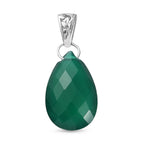 Verde Onyx Anhänger 925 Silber platiniert ca. 13.49 ct
