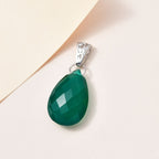 Verde Onyx Anhänger 925 Silber platiniert ca. 13.49 ct