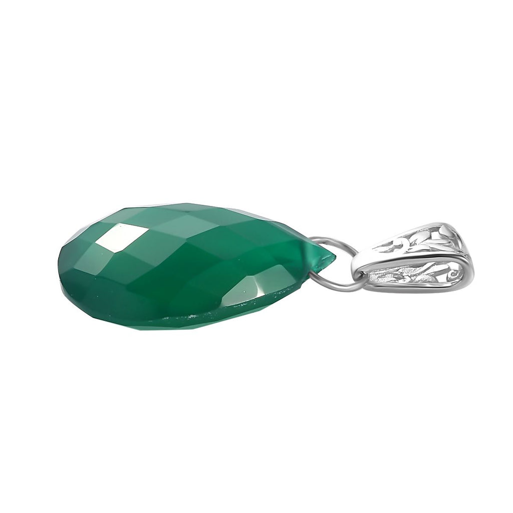 Verde Onyx Anhänger 925 Silber platiniert ca. 13.49 ct