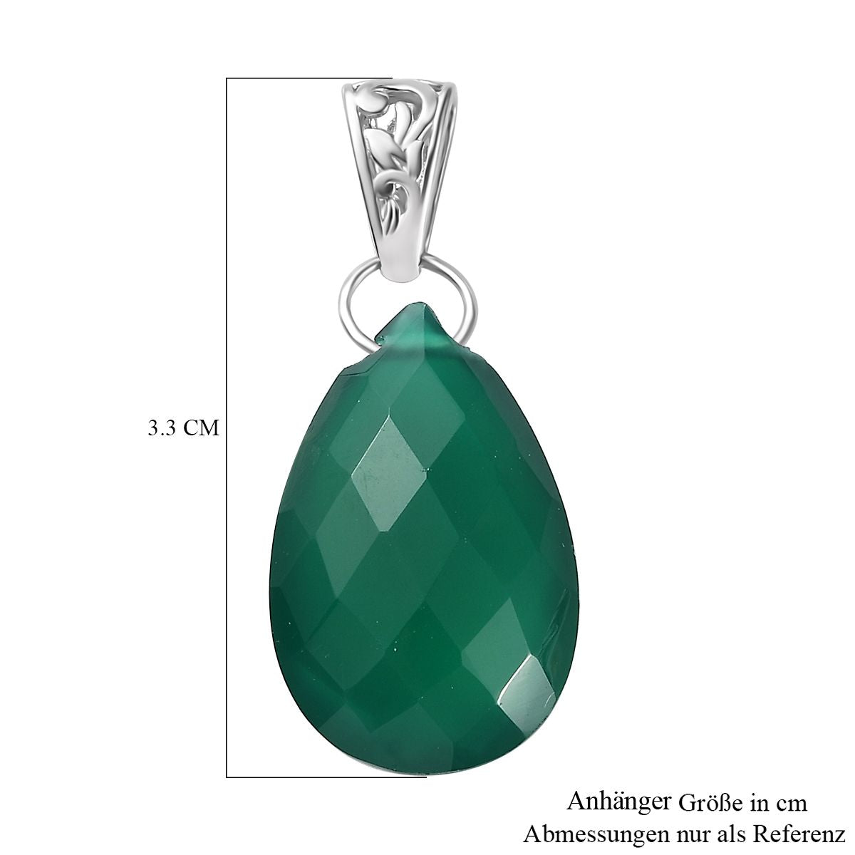 Verde Onyx Anhänger 925 Silber platiniert ca. 13.49 ct