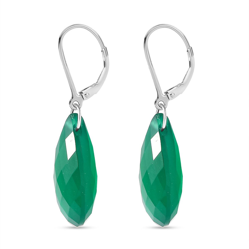 Verde Onyx Ohrringe 925 Silber platiniert ca. 27.80 ct