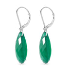 Verde Onyx Ohrringe 925 Silber platiniert ca. 27.80 ct