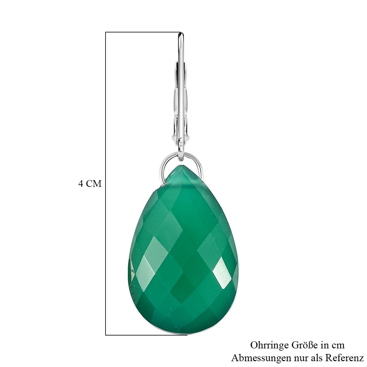 Verde Onyx Ohrringe 925 Silber platiniert ca. 27.80 ct