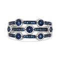 Blaue Diamant ring, 925 Silber platiniert, (Größe 17.00) (10-15 Werktage Lieferzeit) ca. 0.20 ct