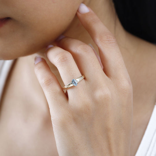 AA Santamaria Aquamarin Ring 375 Gold (Größe 20.00) ca. 0,45 ct